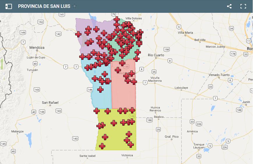 2017 - Mapa Salud1.png, Hospitales y Centros de Atención San Luis ,