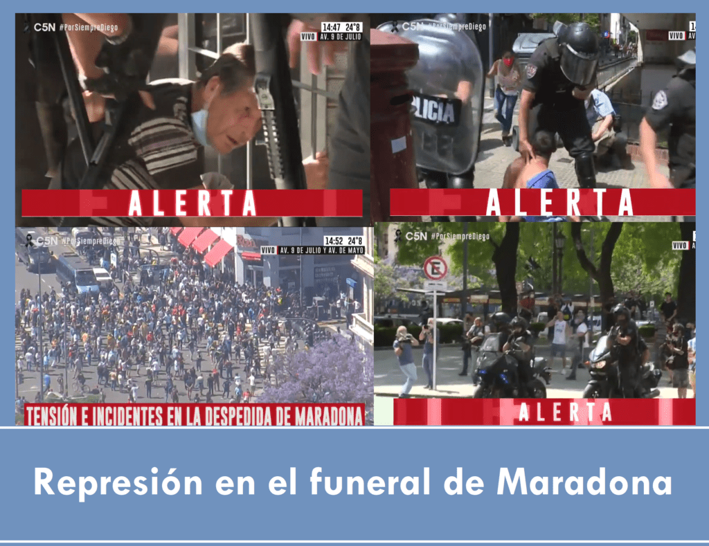 Maradona funeral represión