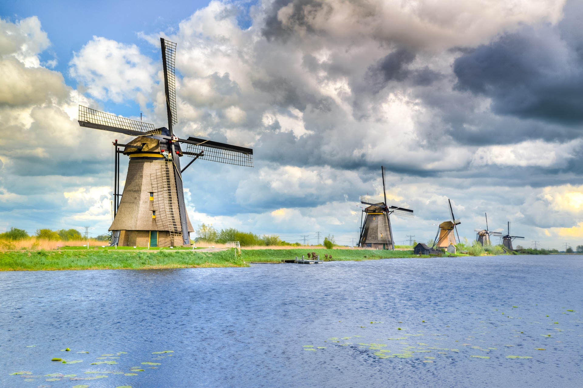 Holanda, Paises bajos, molinos de viento, pixabay, kinderdijk-3354198_1920