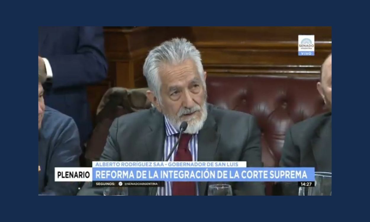 Alberto Rodríguez Saá en el Senado: “La Corte Suprema debe ser federal”